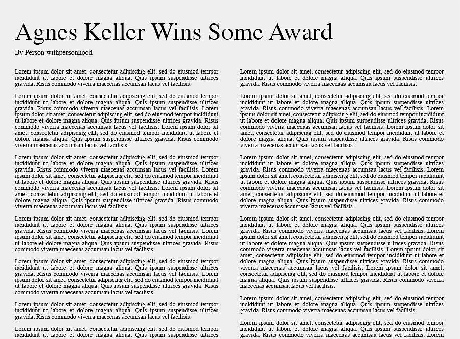 Agnes Keller Wins Some Award