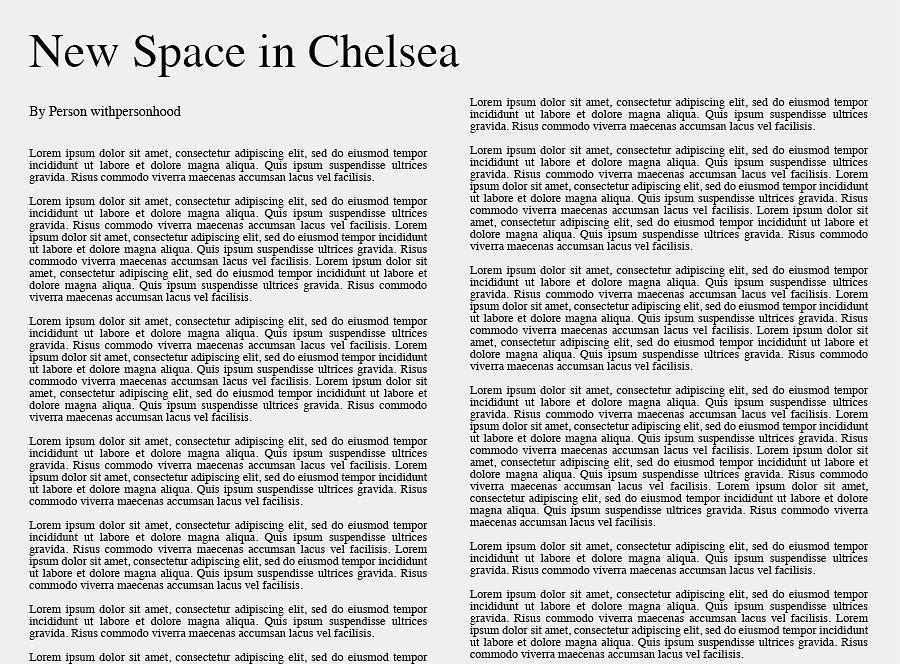 New Space in Chelsea
