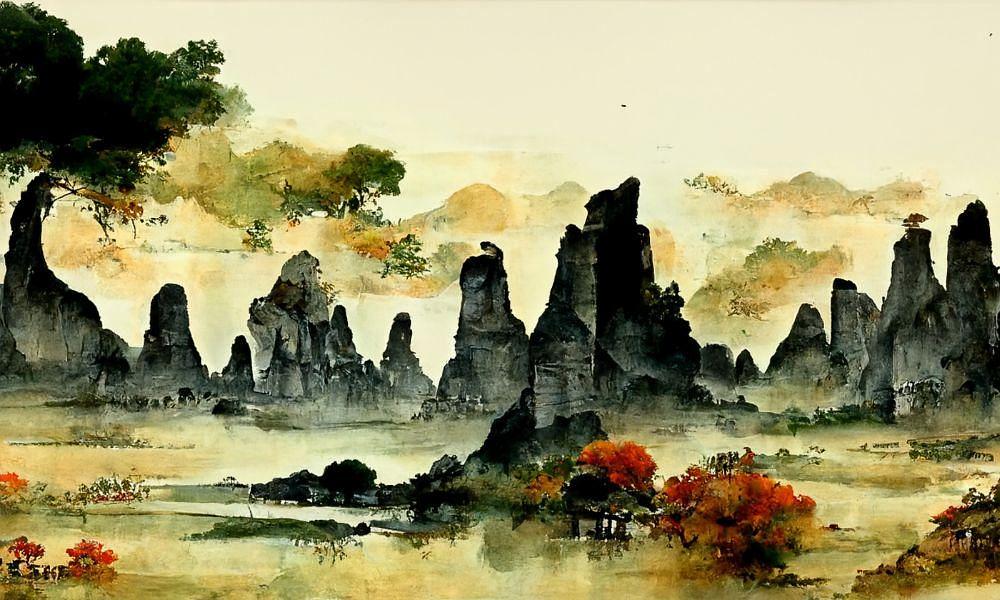 Great Tree and Mountains